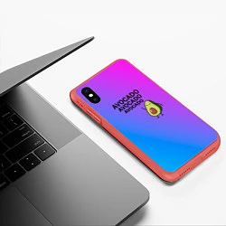 Чехол iPhone XS Max матовый Авокадо, цвет: 3D-красный — фото 2