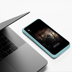 Чехол iPhone XS Max матовый S T A L K E R, цвет: 3D-мятный — фото 2
