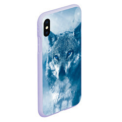 Чехол iPhone XS Max матовый Волк, цвет: 3D-светло-сиреневый — фото 2