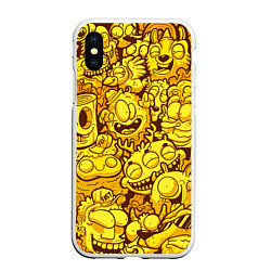 Чехол iPhone XS Max матовый CRAZY, цвет: 3D-белый