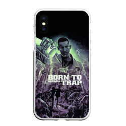 Чехол iPhone XS Max матовый KIZARU BORN TO TRAP, цвет: 3D-белый