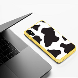 Чехол iPhone XS Max матовый Корова, цвет: 3D-желтый — фото 2