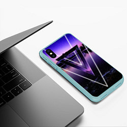 Чехол iPhone XS Max матовый ОЗЕРО, цвет: 3D-мятный — фото 2