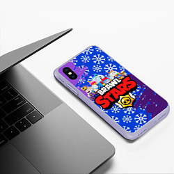 Чехол iPhone XS Max матовый BRAWL STARS LOU, цвет: 3D-светло-сиреневый — фото 2