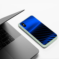Чехол iPhone XS Max матовый Неоновые лучи, цвет: 3D-салатовый — фото 2