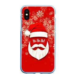 Чехол iPhone XS Max матовый HO HO HO!, цвет: 3D-голубой