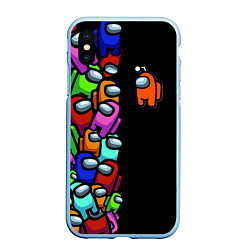 Чехол iPhone XS Max матовый Among us, цвет: 3D-голубой