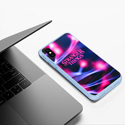 Чехол iPhone XS Max матовый STRANGER THINGS S, цвет: 3D-голубой — фото 2