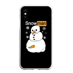 Чехол iPhone XS Max матовый Снеговик