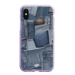 Чехол iPhone XS Max матовый Jeans life, цвет: 3D-сиреневый
