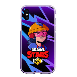 Чехол iPhone XS Max матовый Джеки Brawl Stars Jacky, цвет: 3D-светло-сиреневый