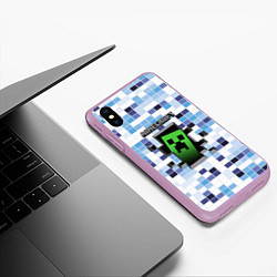 Чехол iPhone XS Max матовый Minecraft S, цвет: 3D-сиреневый — фото 2