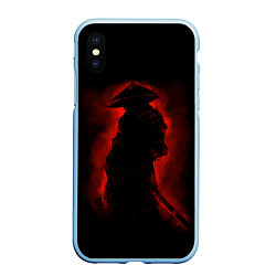 Чехол iPhone XS Max матовый Samurai, цвет: 3D-голубой