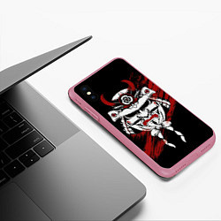 Чехол iPhone XS Max матовый Самурай Маска, цвет: 3D-малиновый — фото 2
