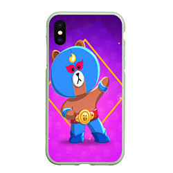 Чехол iPhone XS Max матовый BRAWL STARS EL BROWN, цвет: 3D-салатовый