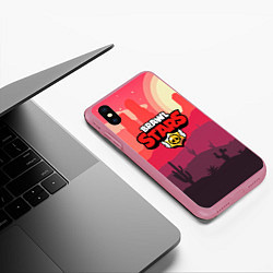 Чехол iPhone XS Max матовый BRAWL STARS, цвет: 3D-малиновый — фото 2