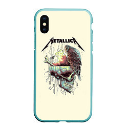 Чехол iPhone XS Max матовый Metallica, цвет: 3D-мятный