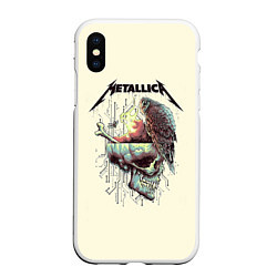 Чехол iPhone XS Max матовый Metallica, цвет: 3D-белый