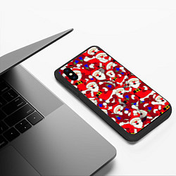 Чехол iPhone XS Max матовый Дед Санта, цвет: 3D-черный — фото 2