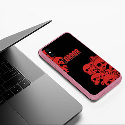 Чехол iPhone XS Max матовый Horror, цвет: 3D-малиновый — фото 2