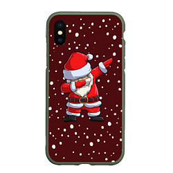 Чехол iPhone XS Max матовый Dab-Santa, цвет: 3D-темно-зеленый