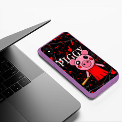 Чехол iPhone XS Max матовый ROBLOX PIGGY, цвет: 3D-фиолетовый — фото 2