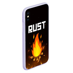 Чехол iPhone XS Max матовый RUST, цвет: 3D-светло-сиреневый — фото 2