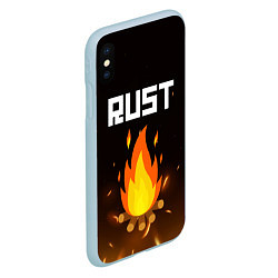 Чехол iPhone XS Max матовый RUST, цвет: 3D-голубой — фото 2