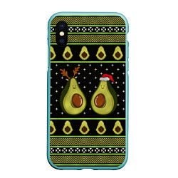 Чехол iPhone XS Max матовый Avo christmas, цвет: 3D-мятный