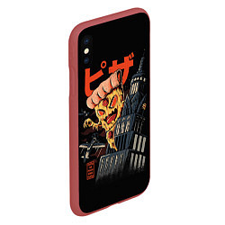 Чехол iPhone XS Max матовый Pizza Kong, цвет: 3D-красный — фото 2