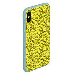 Чехол iPhone XS Max матовый Смайлики, цвет: 3D-мятный — фото 2