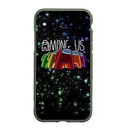 Чехол iPhone XS Max матовый AMONG US, цвет: 3D-темно-зеленый