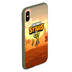 Чехол iPhone XS Max матовый Brawl Stars, цвет: 3D-темно-зеленый — фото 2