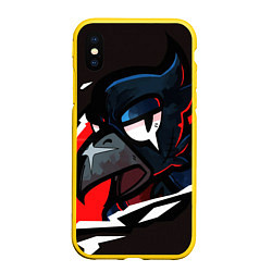 Чехол iPhone XS Max матовый Brawl Stars Crow, цвет: 3D-желтый