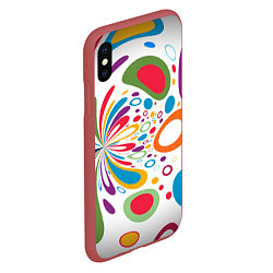 Чехол iPhone XS Max матовый Яркие краски, цвет: 3D-красный — фото 2