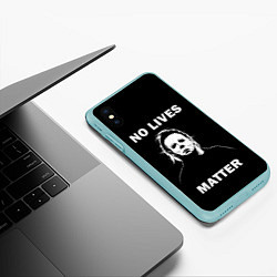 Чехол iPhone XS Max матовый MICHAEL MYERS, цвет: 3D-мятный — фото 2