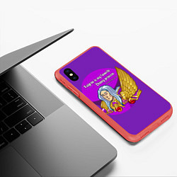 Чехол iPhone XS Max матовый А ещё я люблю фиолетовый, цвет: 3D-красный — фото 2