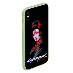 Чехол iPhone XS Max матовый CYBERPUNK 2077 JAPAN, цвет: 3D-салатовый — фото 2