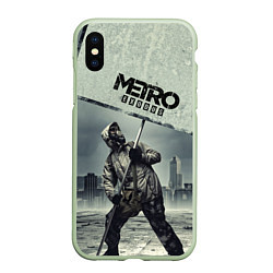 Чехол iPhone XS Max матовый Metro Exodus, цвет: 3D-салатовый