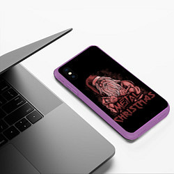 Чехол iPhone XS Max матовый Санта Металлист, цвет: 3D-фиолетовый — фото 2