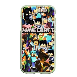 Чехол iPhone XS Max матовый MINECRAFT, цвет: 3D-салатовый