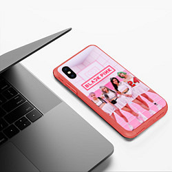 Чехол iPhone XS Max матовый BLACKPINK, цвет: 3D-красный — фото 2