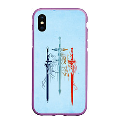 Чехол iPhone XS Max матовый Sword Art Online, цвет: 3D-фиолетовый