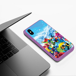 Чехол iPhone XS Max матовый Палитра сноуборд, цвет: 3D-фиолетовый — фото 2