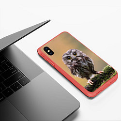 Чехол iPhone XS Max матовый СОВЕНОК, цвет: 3D-красный — фото 2