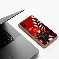 Чехол iPhone XS Max матовый Genshin Impact, цвет: 3D-коричневый — фото 2