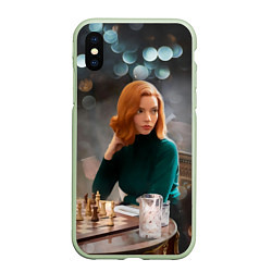 Чехол iPhone XS Max матовый Queens Gambit Ход Королевы, цвет: 3D-салатовый