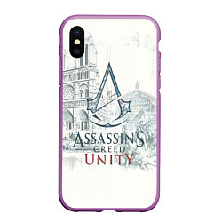 Чехол iPhone XS Max матовый Assassin’s Creed Unity, цвет: 3D-фиолетовый
