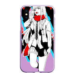 Чехол iPhone XS Max матовый Darling in the Franxx, цвет: 3D-сиреневый