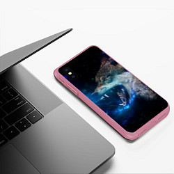 Чехол iPhone XS Max матовый Волчара Юморит, цвет: 3D-малиновый — фото 2